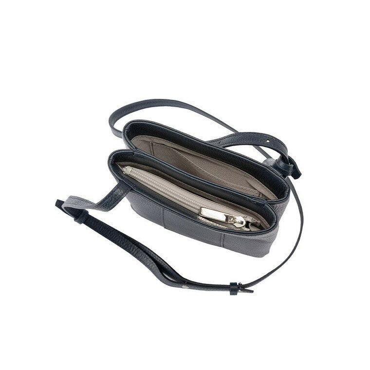 【ふるさと納税】豊岡鞄 マスミ鞄嚢 Shokolatt XL ショルダーポーチ ダブル Lサイズ ネイビー / 本革 ショルダーポーチ 2層式 大 スマホショルダー スマホポシェット ワンマイルミニショルダーバッグ レディース 斜め掛け 肩掛け サムネイル3