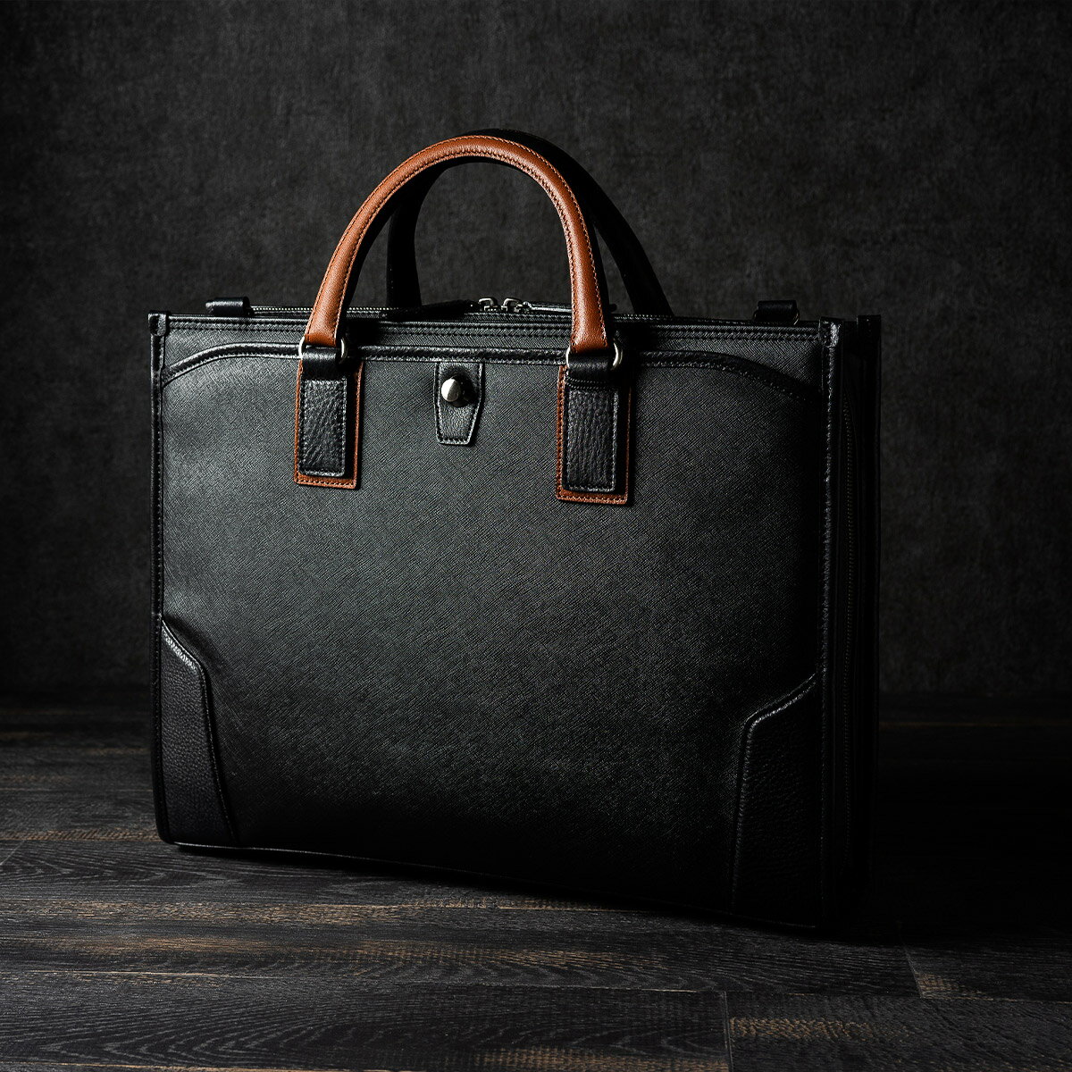 【ふるさと納税】豊岡鞄 craftsmanship サフィアーノ 3方開きビジネス ネイビー 888315 / 木和田正昭商店 ブリーフケース ビジネスバッグ メンズ A4ファイル対応 ノートPC収納 通勤 カバン バッグ 自立 手持ち ショルダーベルト付属 2way サムネイル2