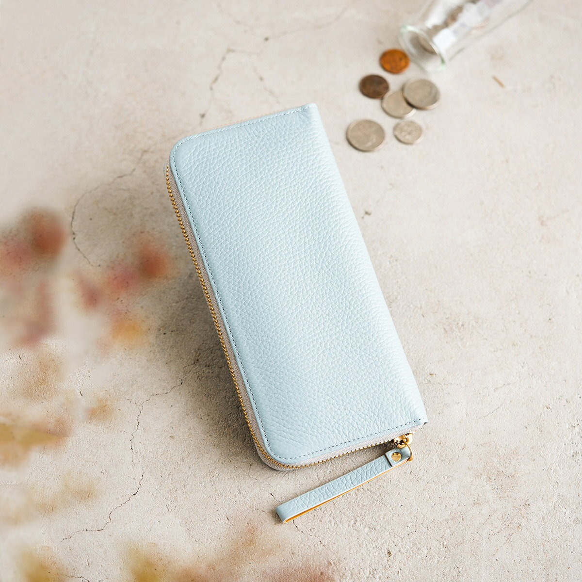 【ふるさと納税】豊岡財布 TUTUMU 伊レザー RFウォレット グレー / 財布 長財布 レディース ブランド 本革 ラウンドファスナー サムネイル3