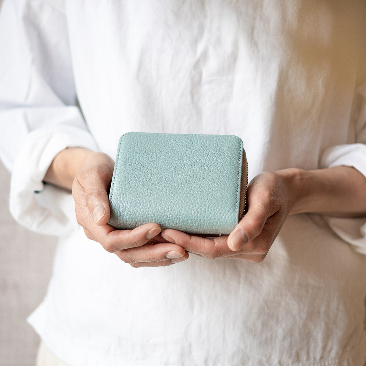 【ふるさと納税】豊岡財布 TUTUMU ITA Z compact Wallet（SW201）グリーン / レディース 財布 本革 二つ折り ラウンドファスナー サムネイル3