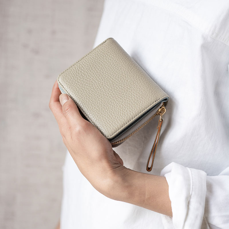 【ふるさと納税】豊岡財布 TUTUMU ITA Z compact Wallet（SW201）グリーン / レディース 財布 本革 二つ折り ラウンドファスナー サムネイル2