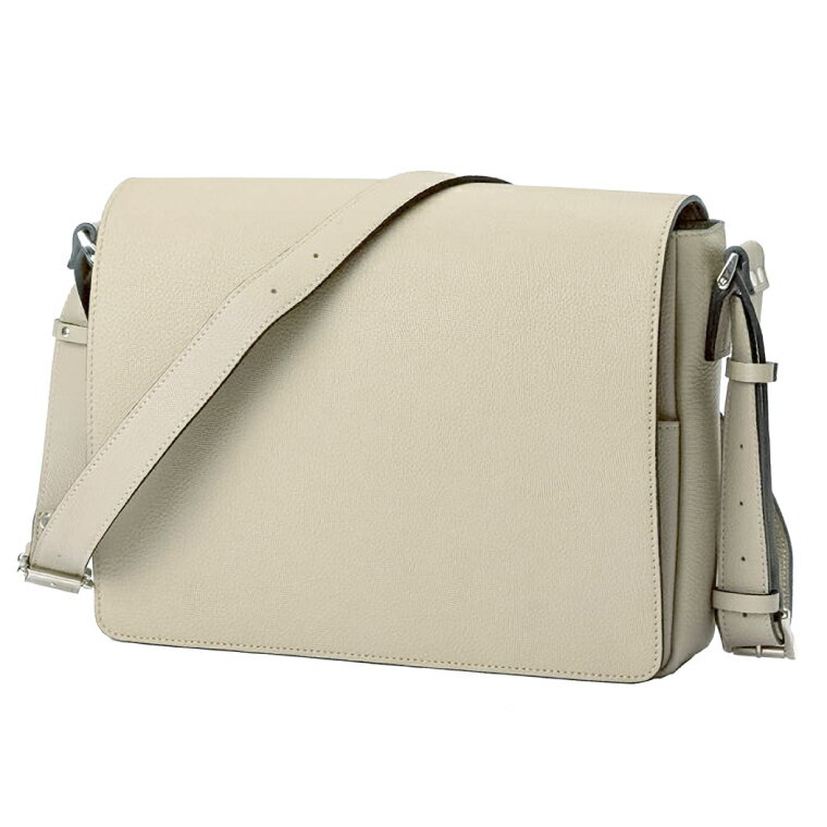 【ふるさと納税】豊岡鞄 マスミ鞄嚢 かぶせショルダーバッグ A4 ドイツ製牛革 ライトグレー / メンズ レディース 本革 ショルダーバッグ A4ファイル対応 サムネイル2