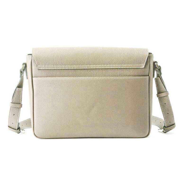 【ふるさと納税】豊岡鞄 マスミ鞄嚢 かぶせショルダーバッグ A4 ドイツ製牛革 ライトグレー / メンズ レディース 本革 ショルダーバッグ A4ファイル対応 サムネイル3