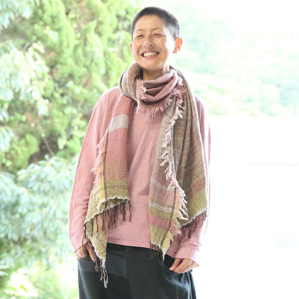 【ふるさと納税】【tamaki niime・イッテンモノ】wool roots shawl MIDDLE　〜まず一枚、秋冬の定番ショール〜 サムネイル2