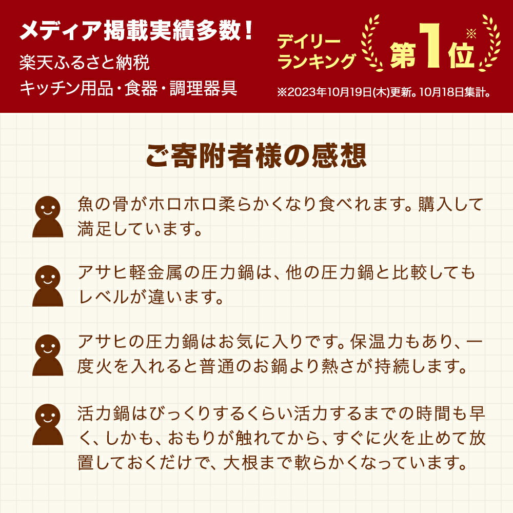【ふるさと納税】圧力鍋 ゼロ活力なべ 選べる 4サイズ アサヒ軽金属 ih対応 日本製 国産 圧力なべ ゼロ活力鍋 5.5L ステンレス 鍋 なべ IH ガス 調理器具 キッチン 日用品 ギフト 新生活 サムネイル3