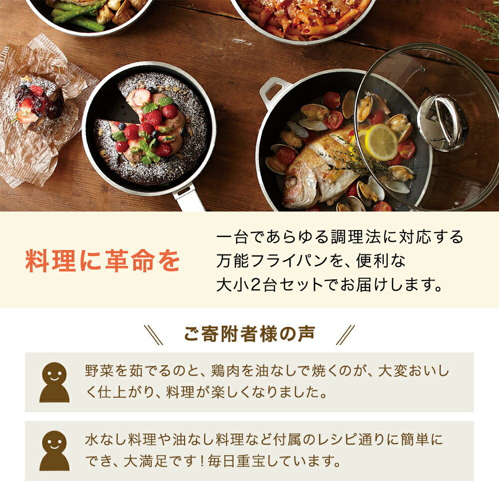 【ふるさと納税】フライパン 選べる 4サイズ 2カラー取っ手が取れる オールパンゼロクリア 深型 日本製 IH対応 こびりつかない オールパン ゼロクリア ゼロ 深型フライパン アサヒ軽金属 新生活 改定前 サムネイル3