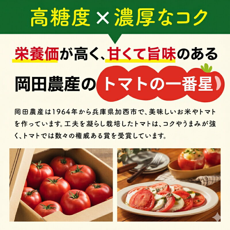 【ふるさと納税】トマト 1kg～4kg 選べる内容量 トマトの一番星 兵庫県産 野菜 とまと 加西とまと 完熟 高糖度 濃厚 甘い 賞 受賞 糖度 減農薬 夏野菜 あまい お取り寄せ 冷蔵配送　お届け：2026年2月下旬～2026年6月下旬 - 画像3