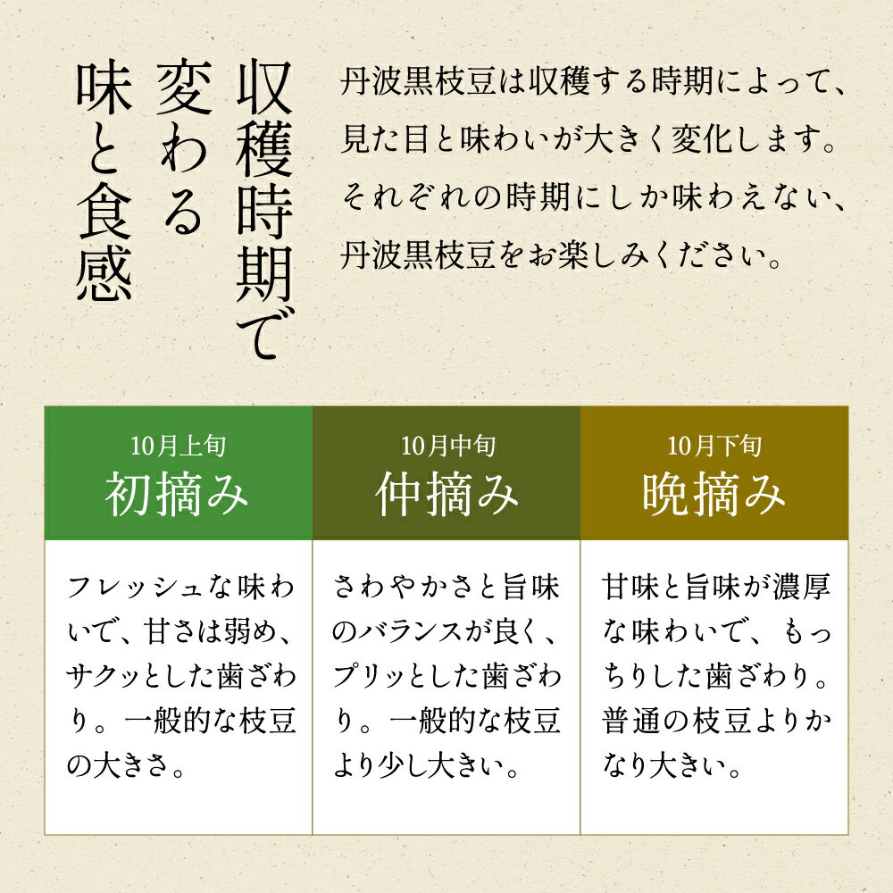 【ふるさと納税】早期予約！秋の味覚「丹波黒枝豆」　収穫時期を選べる！ 500g × 2〜8袋　 【2026年10月以降発送】 | 兵庫県 丹波篠山市 プレミアム枝豆 期間限定 黒枝豆 えだまめ エダマメ お取り寄せグルメ 高級 特産品 名産品 おつまみ おうち居酒屋 - 画像2