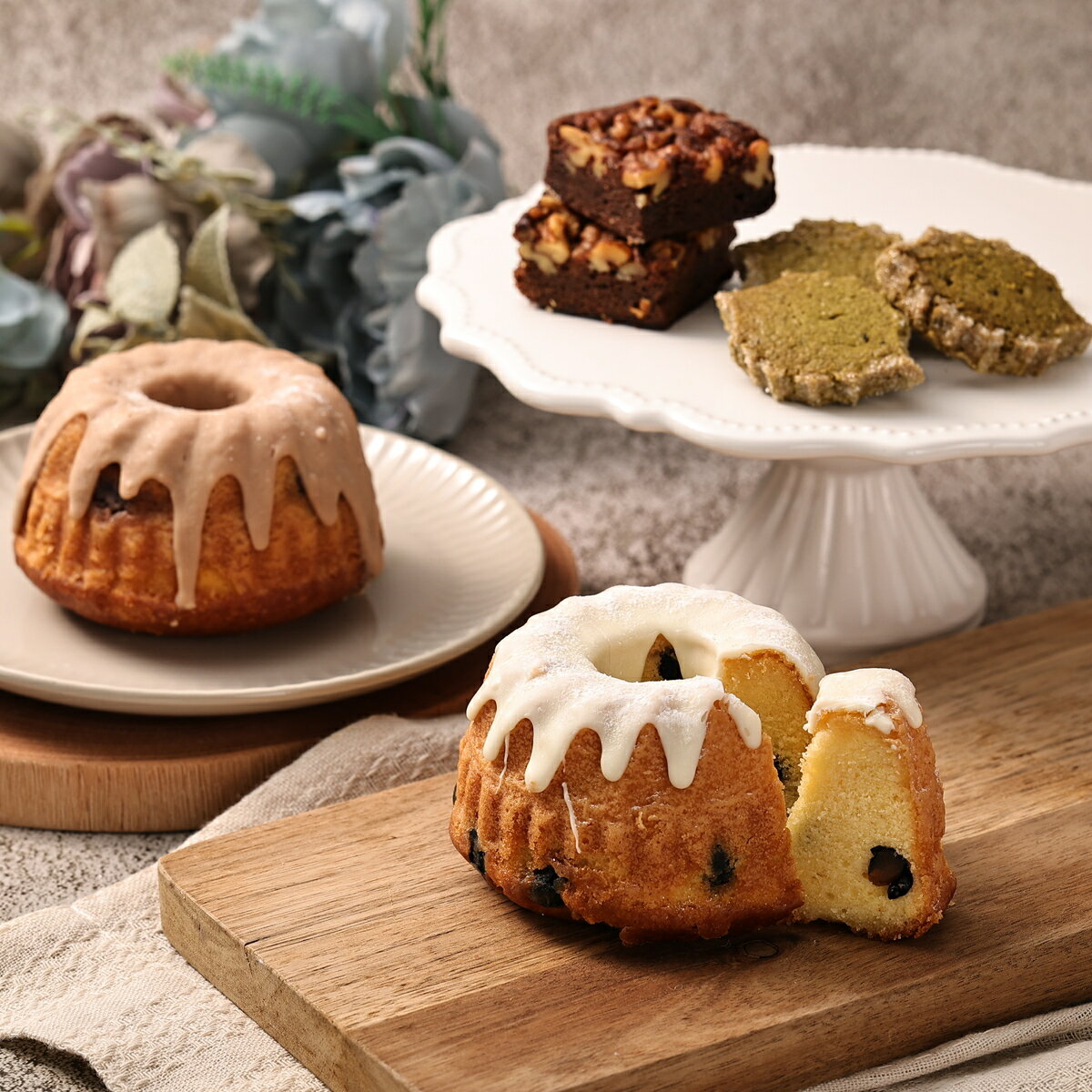 【ふるさと納税】丹波の恵み　焼き菓子詰め合わせ（小) 4種6個 丹波篠山産黒豆のクグロフ・丹波栗のクグロフ・丹波篠山産山椒とクルミのブラウニー・丹波茶のクッキー | 兵庫県 丹波篠山市 - 画像2