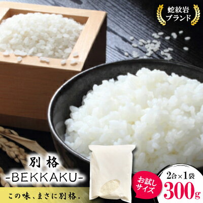お試し!令和8年産〈先行予約〉9月より順次発送【蛇紋岩ブランド　別格米】300g(2合×1袋)【1699902】