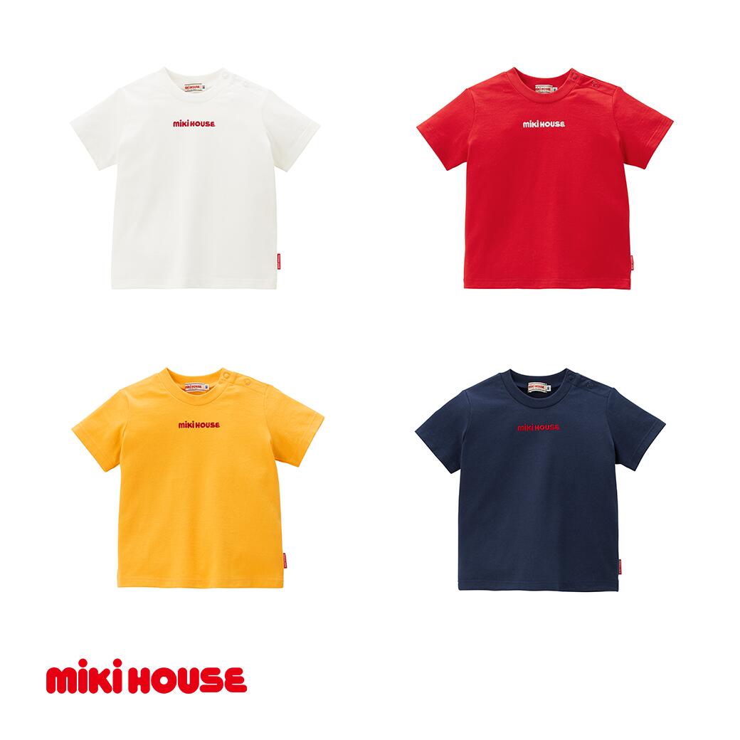 ミキハウス 丸ロゴ半袖Tシャツ 全4色 90～130サイズ （10-5229-577） AS43BI9 /ミキハウス mikihouse 子供服 子ども服 半袖 Tシャツ シャツ 柔らかい 丈夫 長持ち 綿100％ シンプル 普段使い ギフト お祝い プレゼント ベビー キッズ 国産 日本製 安心 安全