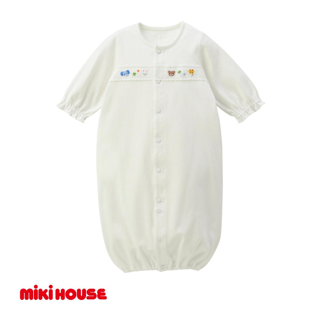 【ふるさと納税】ミキハウス どうぶつ刺繍ツーウェイオール 全3色 （40-2689-689） AS43EH2 / ミキハウス mikihouse 子供服 子ども服 ツーウェイオール 白 ピンク ブルー 上品 柔らかい 丈夫 長持ち 綿100％ シンプル ギフト お祝い プレゼント ベビー 国産 日本製 安心 安全 サムネイル2