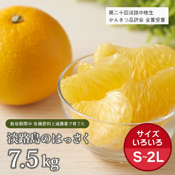 片山農園の淡路島のはっさく7.5kg【サイズいろいろS〜2Lサイズ】