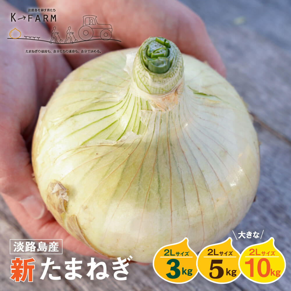 【新たまねぎ】淡路島たまねぎ 大きな2Lサイズ 3kg・5kg・10kg【発送時期：2026年3月中旬～5月頃】 玉ねぎ たまねぎ 大玉 国産 野菜 サラダ用 みずみずしい 甘みたっぷり 産地直送 新鮮