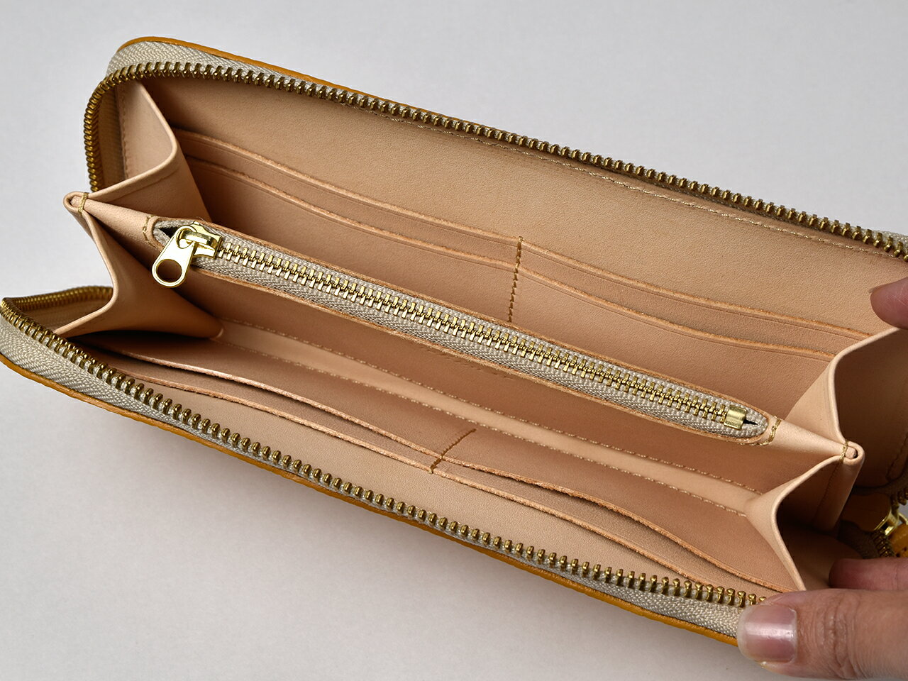 【ふるさと納税】ラウンドファスナー財布 本革 日本製 姫路レザー レザー 革製品 財布 Liete メンズ レディース 母の日 父の日 ファッション WH-02　ファッション小物・財布 サムネイル2