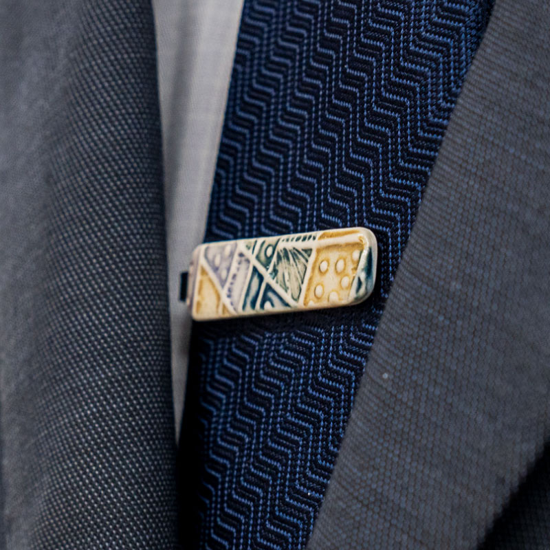 【ふるさと納税】陶器タイピン　SH-MN202　 工芸品 タイピン ビジネス 半磁器 サムネイル2