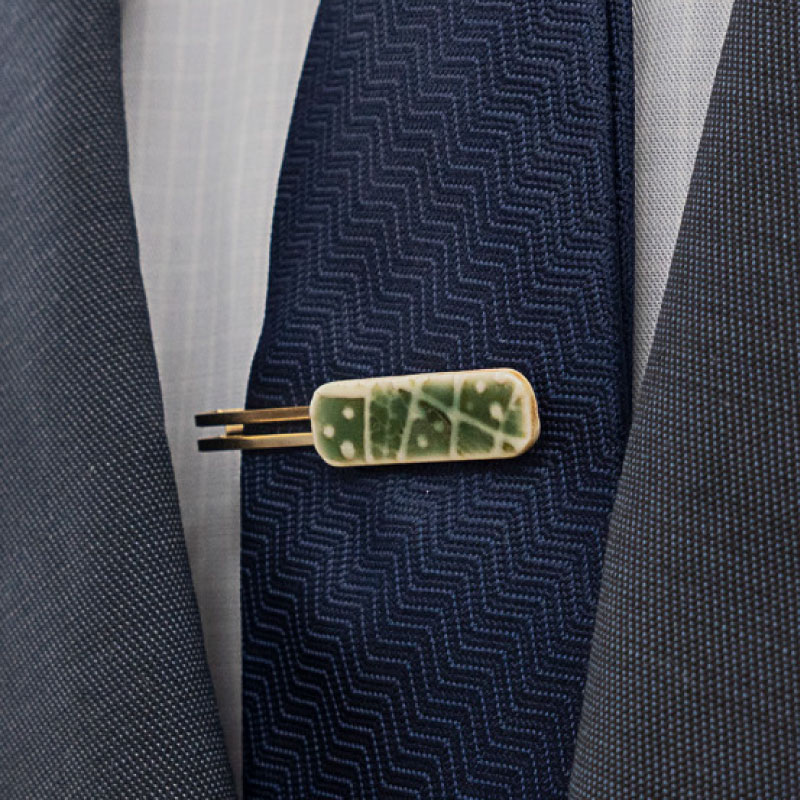 【ふるさと納税】陶器タイピンセット（タイピン・カフス）SH-MNC001　 工芸品 タイピン　カフス ビジネス 半磁器 サムネイル2