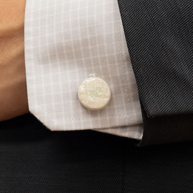 【ふるさと納税】陶器タイピンセット（タイピン・カフス）SH-MNC003　 工芸品 タイピン　カフス ビジネス 半磁器 サムネイル3