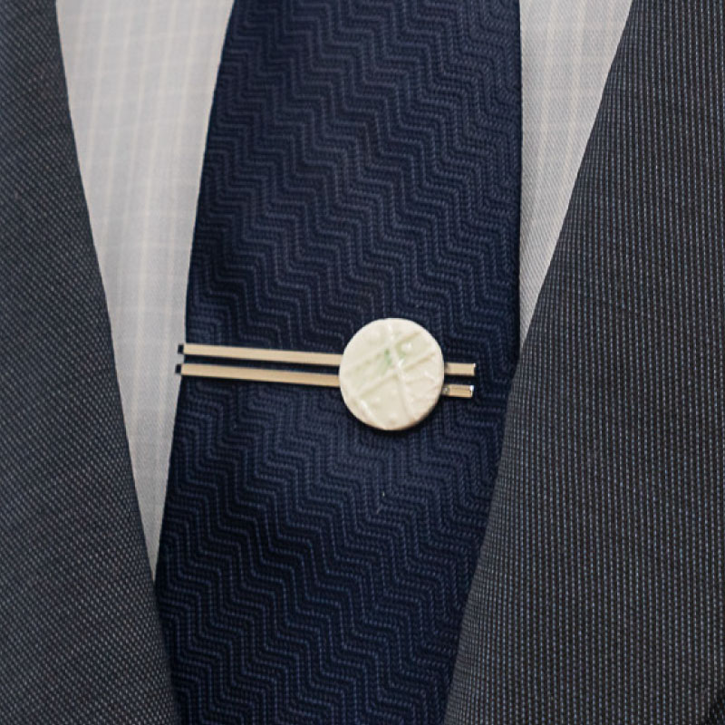 【ふるさと納税】陶器タイピンセット（タイピン・カフス）SH-MNC202　 工芸品 タイピン　カフス ビジネス 半磁器 サムネイル2