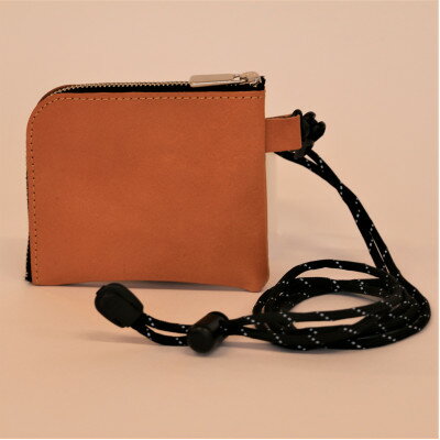 【申込受付後 生産】ジャパンレザー　本革ネックウォレット(ライトブラウン)　本格牛革使用【1447326】