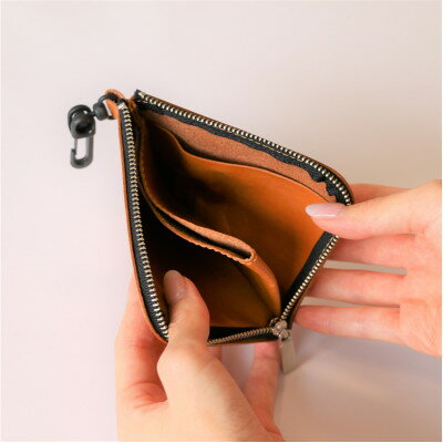 【ふるさと納税】【申込受付後 生産】ジャパンレザー　本革ネックウォレット(ライトブラウン)　本格牛革使用【1447326】 サムネイル2