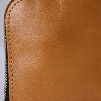 【ふるさと納税】【申込受付後 生産】ジャパンレザー　本革ネックウォレット(ライトブラウン)　本格牛革使用【1447326】 サムネイル3