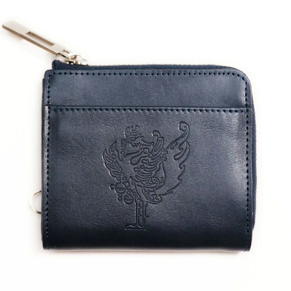 【ふるさと納税】正倉院文様革財布 ミニマル HARUHINO 日本製 本革 財布 二つ折り財布 ミニ財布 コンパクト レザー ヌメ革 おしゃれ シンプル レディース メンズ プレゼント ギフト 西陣織 キャメル グリーン ネイビー 奈良県 奈良市 なら 68-002 サムネイル2