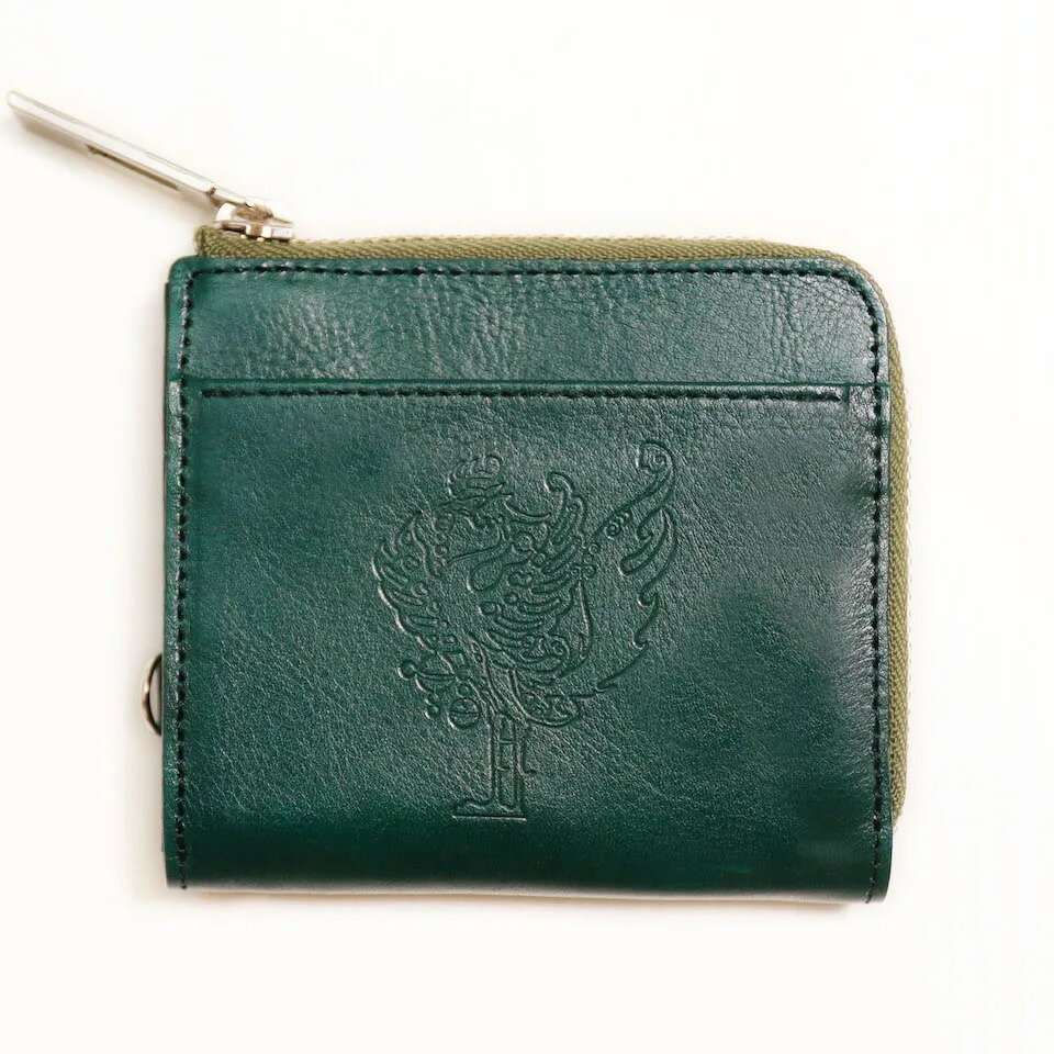 【ふるさと納税】正倉院文様革財布 ミニマル HARUHINO 日本製 本革 財布 二つ折り財布 ミニ財布 コンパクト レザー ヌメ革 おしゃれ シンプル レディース メンズ プレゼント ギフト 西陣織 キャメル グリーン ネイビー 奈良県 奈良市 なら 68-002 サムネイル3