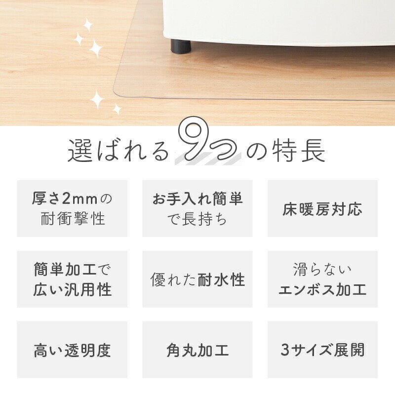 【ふるさと納税】冷蔵庫マット 〈ライズクリエイション〉 冷蔵庫 マット 冷蔵庫マット カット可 キズ防止 凹み防止 冷蔵庫 保護マット クリア マット 洗濯機 ペット 奈良県 奈良市 サムネイル3