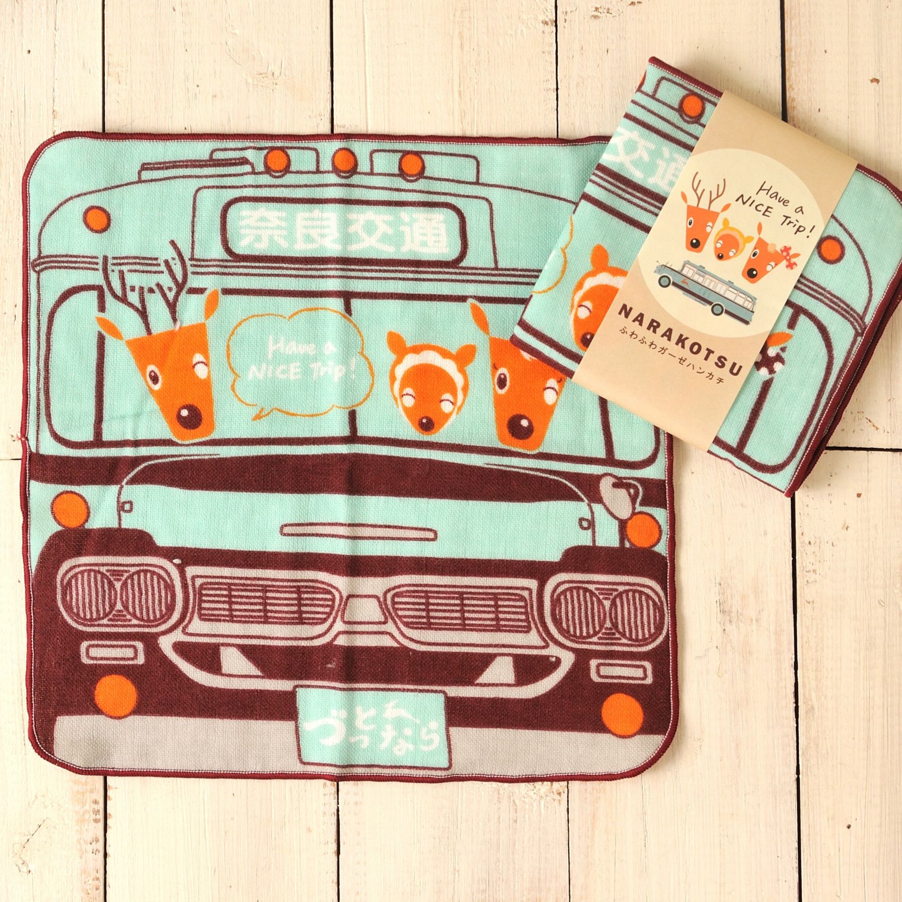 ガーゼはんかちタオル 5枚セット 株式会社奈良交通 奈良県 奈良市 なら 10-203