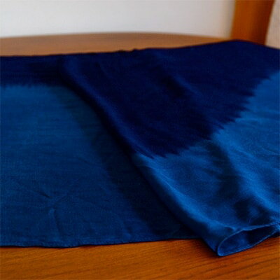 【ふるさと納税】藍染めストール　yamanobe （1） フリンジなし　【1087440】 サムネイル2