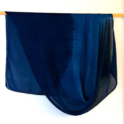 【ふるさと納税】藍染めストール　yamanobe （1） フリンジなし　【1087440】 サムネイル3