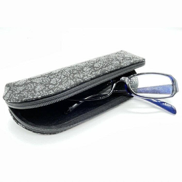 印伝　眼鏡ケース兼ペンケース（葡萄）