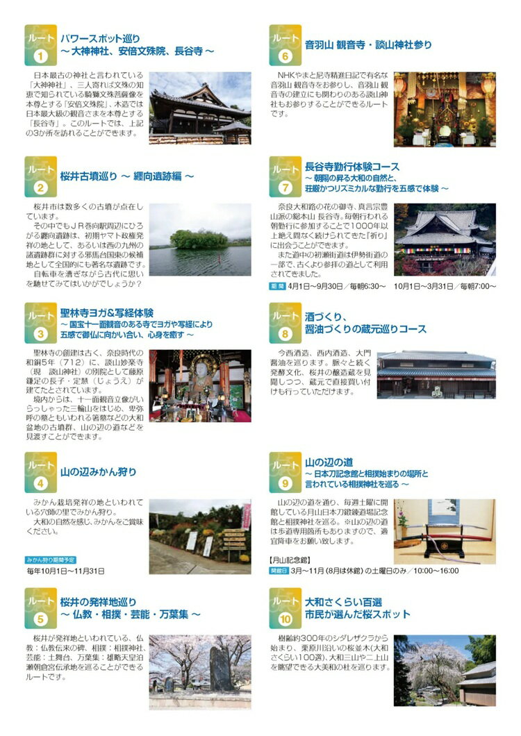 【ふるさと納税】電動アシスト付レンタサイクル1日チケット／奈良県 桜井市 観光 サイクリング 家族旅行 女子会 三輪 初瀬 明日香 飛鳥 大和路 山の辺の道 歴史 自然 旅 一人旅 - 画像3