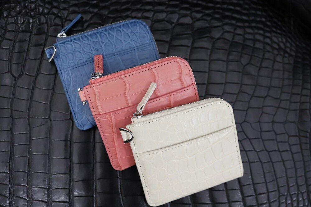 マットクロコミニL字サイフ 《全7色》／ミニ財布 革 クロコダイル [2318-2325]