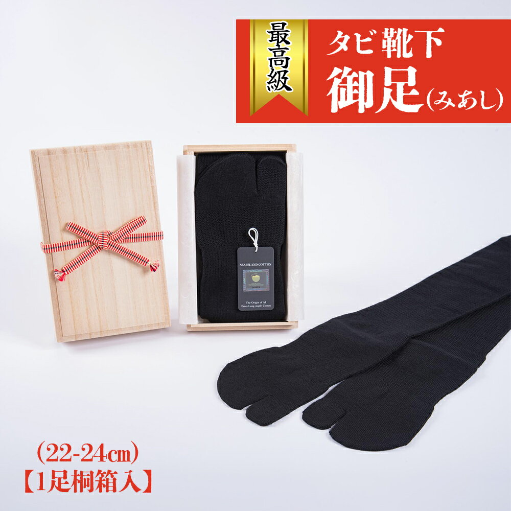 最高級 タビ靴下「御足 (みあし)」(22-24cm)【1足桐箱入】｜タビソックス 足袋ソックス くつ下 くつした [2495]