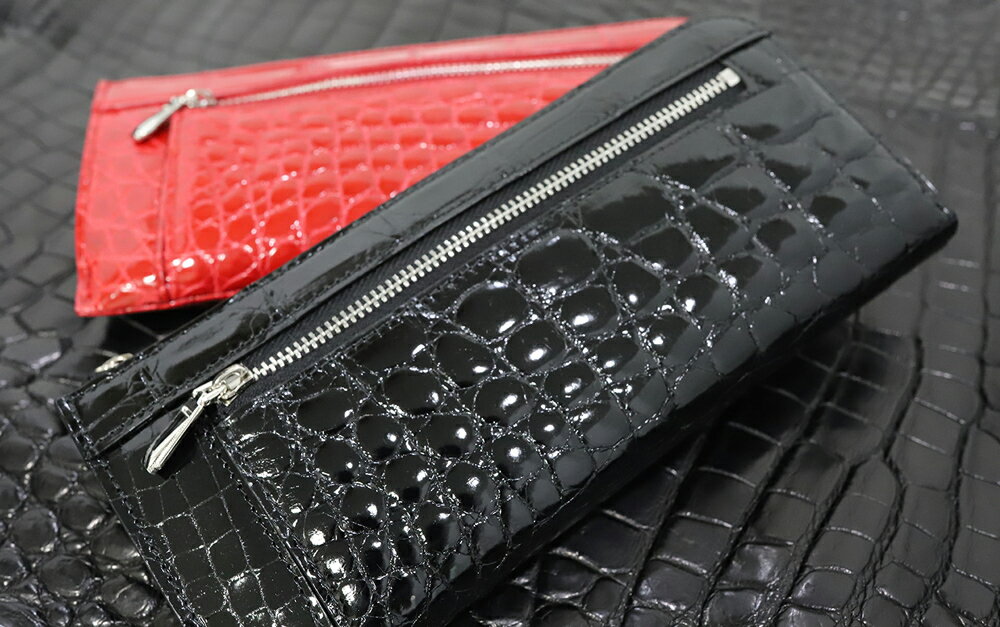 クロコL字ファスナー カルムウォレット【Shiny/シャイニー】長財布 革 クロコダイル [2258-2260]