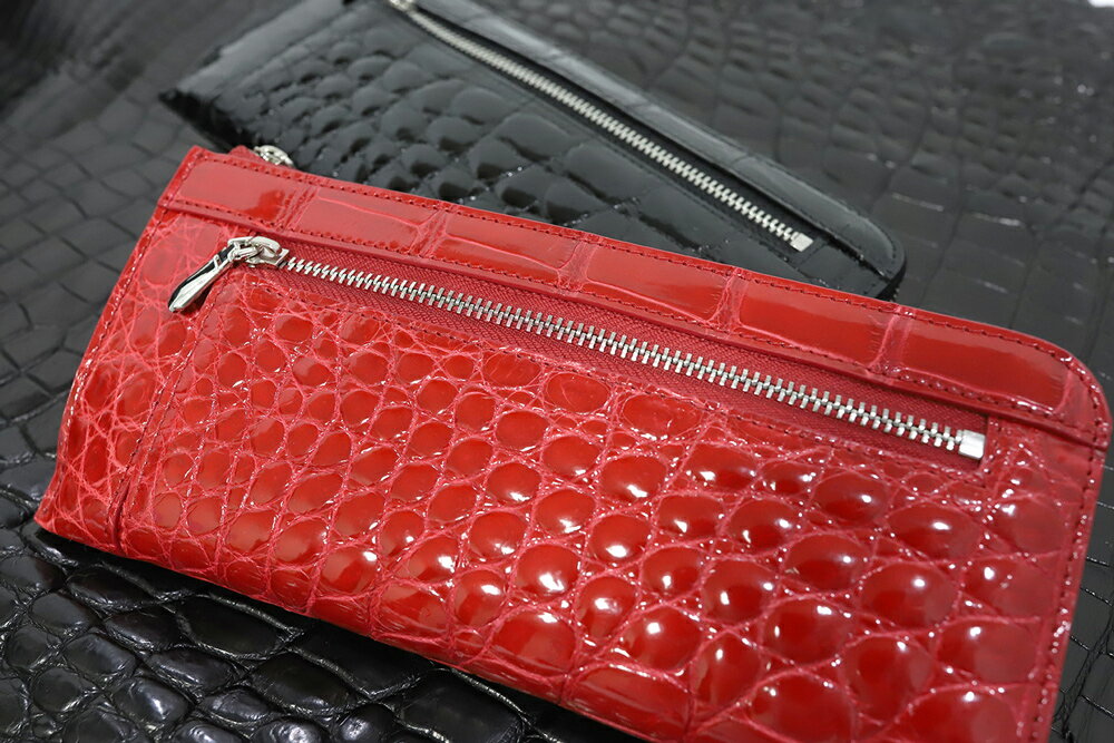 【ふるさと納税】クロコL字ファスナー カルムウォレット【Shiny/シャイニー】長財布 革 クロコダイル [2258-2260] サムネイル2