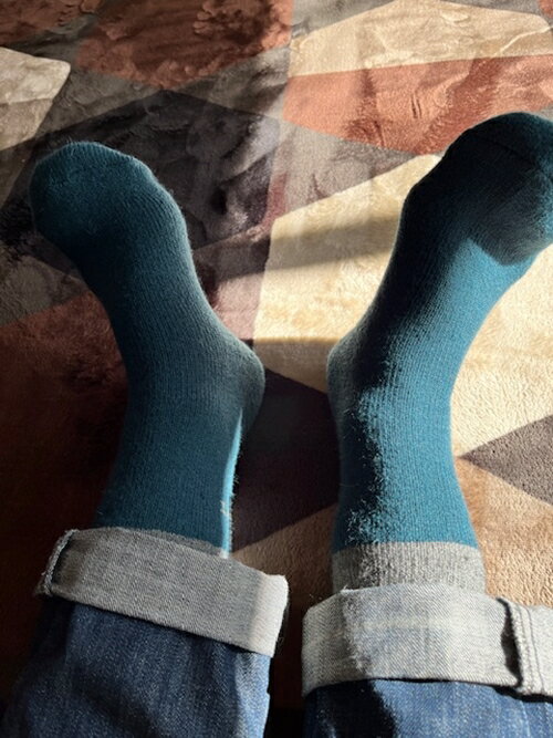 【ふるさと納税】RunNext アンゴラ入り あったか ソックス ディープブルー ／ ランネクスト 防寒 保温 ウォーキング スキー ツーリング 靴下 奈良県 葛城市 サムネイル3