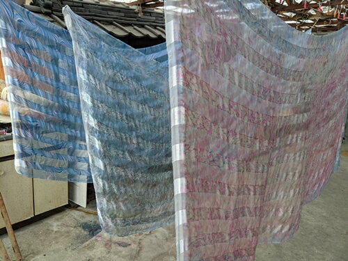 【ふるさと納税】 墨流し染 シルクネクタイ （緑珊瑚柄） ／ 染美堂 絹 サテン織 奈良県 葛城市 サムネイル3