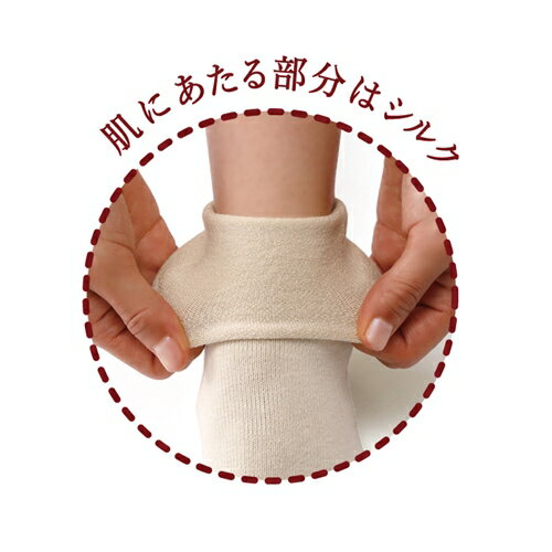 【ふるさと納税】絹のおもてなし　肌側シルク　履き口やさしい5本指ソックス／靴下　高級シルク　レディース　婦人　美肌ケア　美容　保湿　肌に優しい サムネイル3