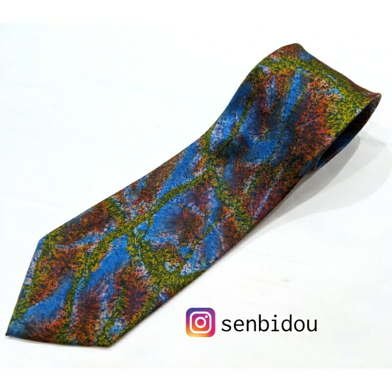 【限定1点物】 墨流し染 シルク ネクタイ 粘性体モダンカラー ／ 染美堂 絹 サテン織 奈良県 葛城市