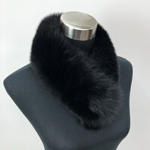 【ふるさと納税】サガ　フォックス　ファー　マフラー　（ブラック）／豪華　毛皮　リアルファー　綺麗目　上品　お洒落　ファッション サムネイル2