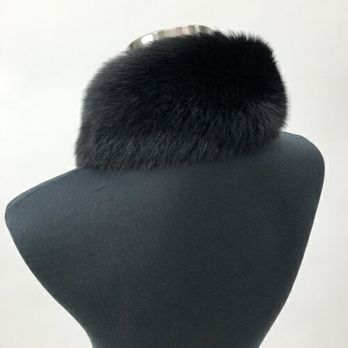 【ふるさと納税】サガ　フォックス　ファー　マフラー　（ブラック）／豪華　毛皮　リアルファー　綺麗目　上品　お洒落　ファッション サムネイル3