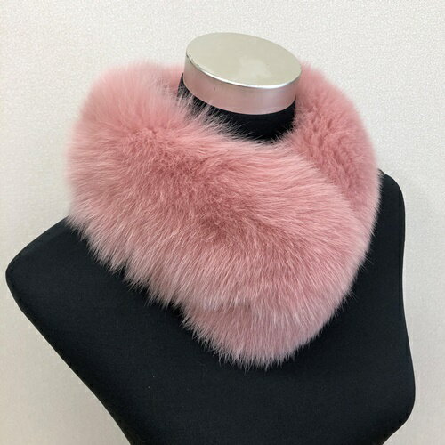 【ふるさと納税】イタリア染め　シャドー　フォックス　ファー　マフラー　（ストロベリーピンク）／豪華　毛皮　リアルファー　綺麗目　上品　お洒落　ファッション サムネイル2