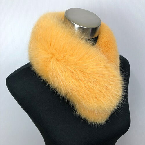 【ふるさと納税】イタリア染め　シャドー　フォックス　ファー　マフラー　（フルーツオレンジ）／豪華　毛皮　リアルファー　綺麗目　上品　お洒落　ファッション サムネイル2