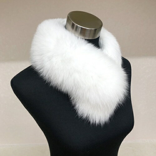 【ふるさと納税】ファー　マフラー　シャドーフォックス（ナチュラルホワイト）／西本毛皮商店　サガ　SAGA　FOX　豪華　毛皮　リアルファー　高品質　オシャレ　ファッション サムネイル2