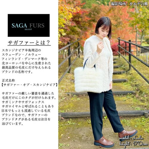 【ふるさと納税】SAGAFOX　毛皮　バッグ　スノーホワイト　No.G-1／西勝毛皮　手提げ　かばん　ファー　小物入れ　シャドー　サガ　フォックス　レザー　ファッション　オシャレ　高級　奈良県　宇陀市 サムネイル2