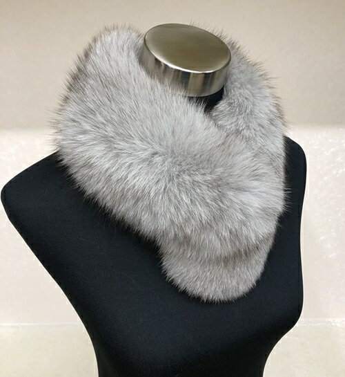 【ふるさと納税】ファー　マフラー　サガフォックス　ライトグレー／西本毛皮商店　SAGA　FOX　豪華　毛皮　リアルファー　高品質　オシャレ　ファッション　奈良県　宇陀市 サムネイル2