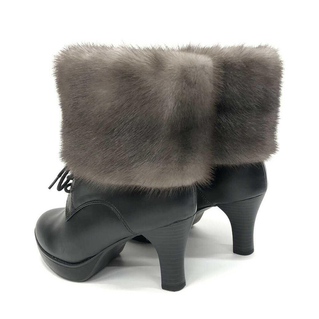 【ふるさと納税】ファー　レッグウォーマー　ブルーアイリスミンク　ナチュラル／西本毛皮商店　豪華　毛皮　リアルファー　綺麗目　上品　お洒落　ファッション サムネイル3